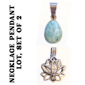 Teardrop & Lotus Pearl Cage Pendants Lot 925 Sterling Silver